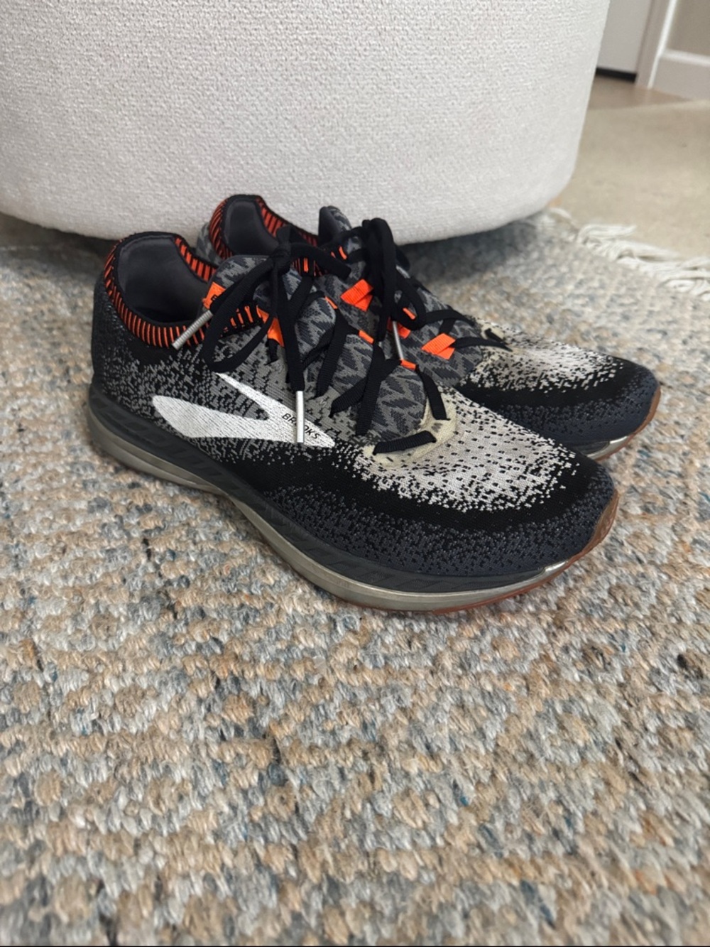 Brooks bedlam men’s Black & Gray Running Shoes with Orange Accents
